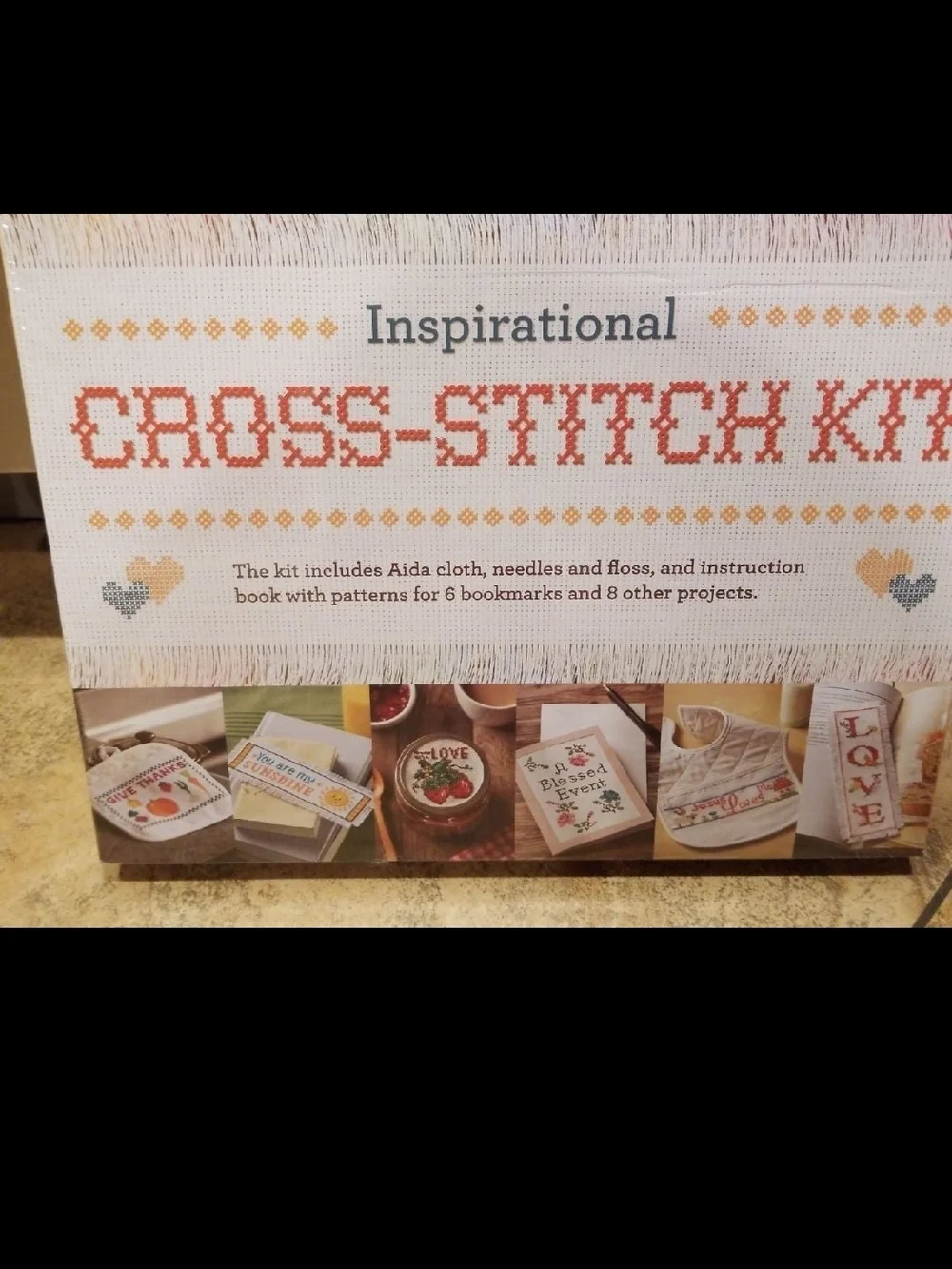 Inspirational Cross-Stitch Kit – Cream and Coral